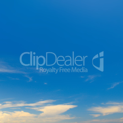 blue sky and white cumulus clouds