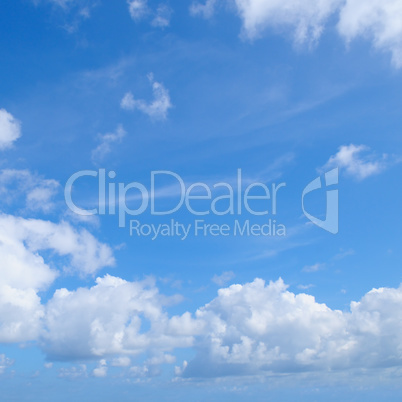 blue sky and white cumulus clouds