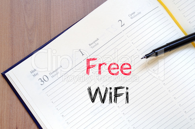 Free wifi text concept on notebook