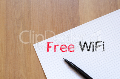 Free wifi text concept on notebook