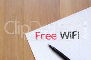 Free wifi text concept on notebook