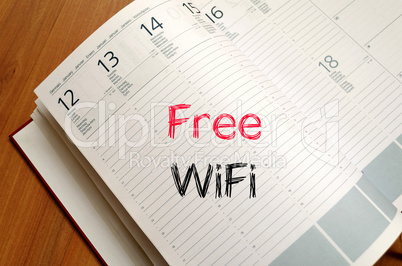 Free wifi text concept on notebook