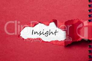 The word insight appearing behind torn paper