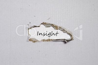 The word insight appearing behind torn paper