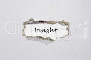 The word insight appearing behind torn paper