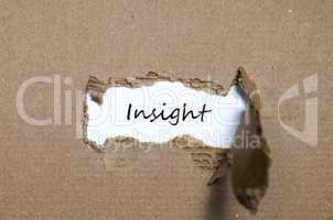 The word insight appearing behind torn paper