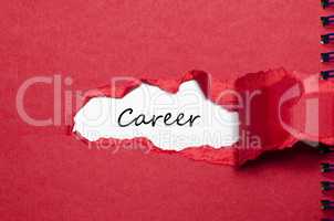 The word career appearing behind torn paper