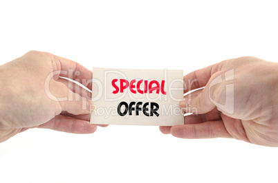 Special offer text concept