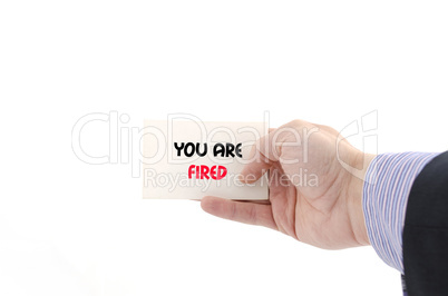 You are fired text concept