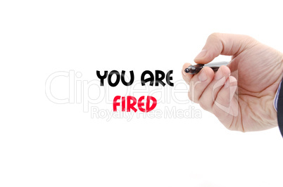 You are fired text concept