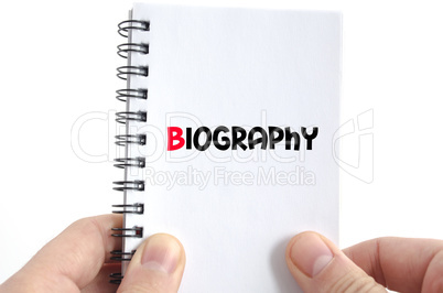 Biography text concept