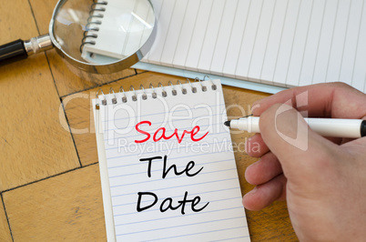 Save the date text concept