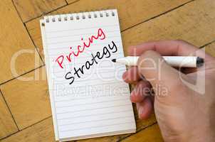 Pricing strategy text concept