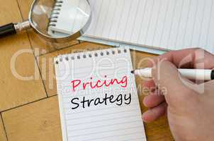 Pricing strategy text concept