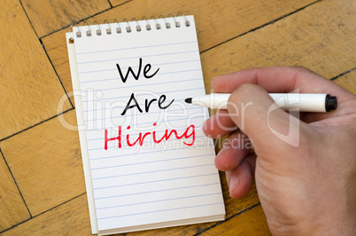 We are hiring text concept