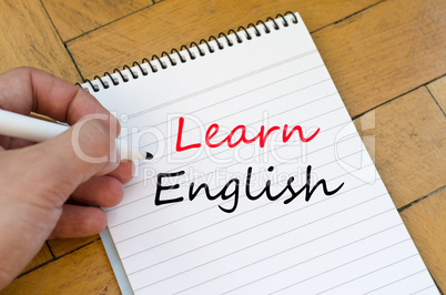 Learn english text concept