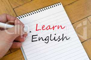 Learn english text concept