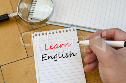 Learn english text concept