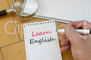 Learn english text concept