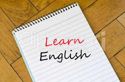 Learn english text concept