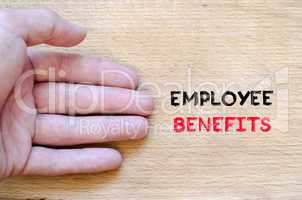 Employee benefits text concept