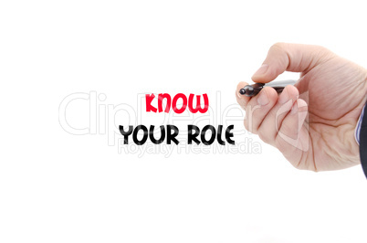 Know your role text concept