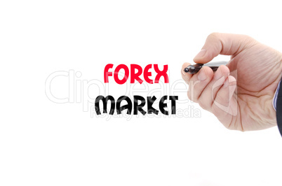 Forex market text concept