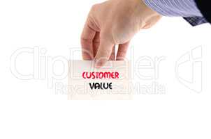 Customer value text concept