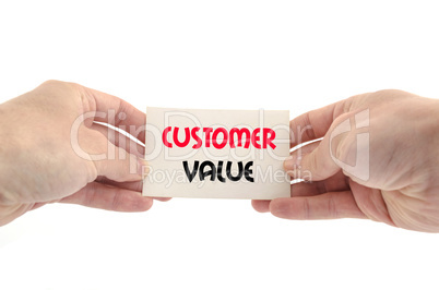 Customer value text concept