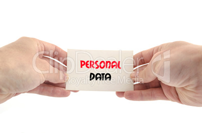 Personal data text concept