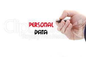 Personal data text concept