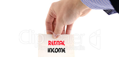 Rental income text concept
