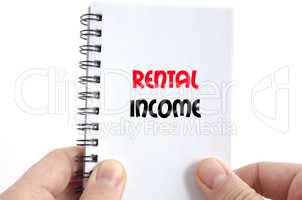 Rental income text concept
