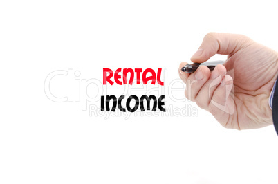 Rental income text concept