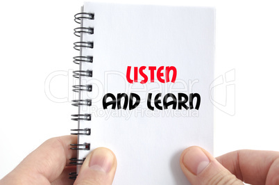 Listen and learn text concept