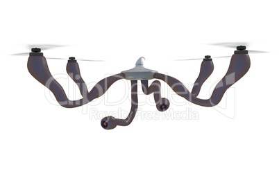 Futuristic dron with tentacles concept. 3d illustration