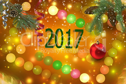 Congratulation with Christmas and New year 2017.