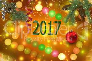 Congratulation with Christmas and New year 2017.