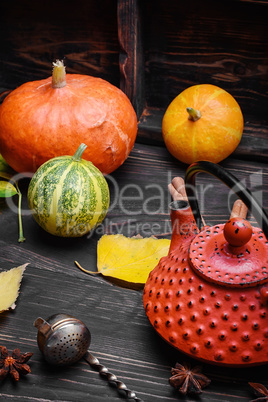 Still life autumn tea party