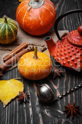 Still life autumn tea party