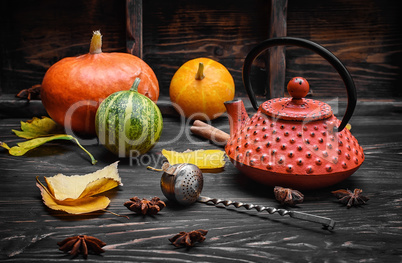 Still life autumn tea party Still life autumn tea party