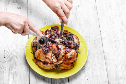 Roasted whole chicken