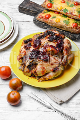 Roasted whole chicken