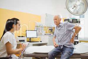 Female doctor interacting with a patient