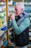 Customer checking medicines