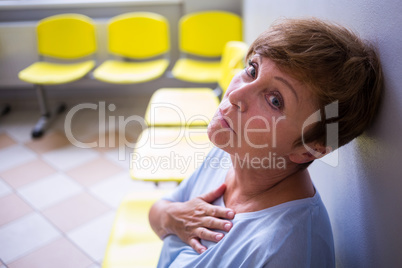 Patient sitting in a waiting room