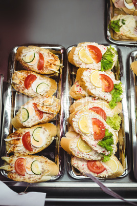 Close-up of appetizers in a tray