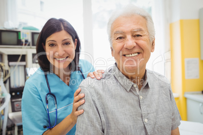 Portrait of a female doctor and patient