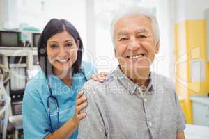 Portrait of a female doctor and patient