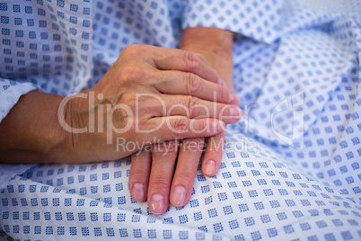 Close-up of senior patients hands